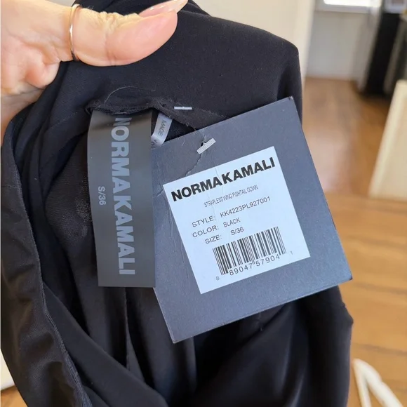 Norma Kamali Strapless Wing Fishtail Gown in Black - Picture 7 of 9